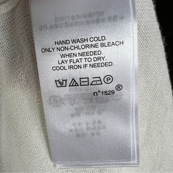 Lauren Ralph Lauren Cream Beige Button Up Cardigan Short Sleeve Sweater Size L - Picture 7 of 10